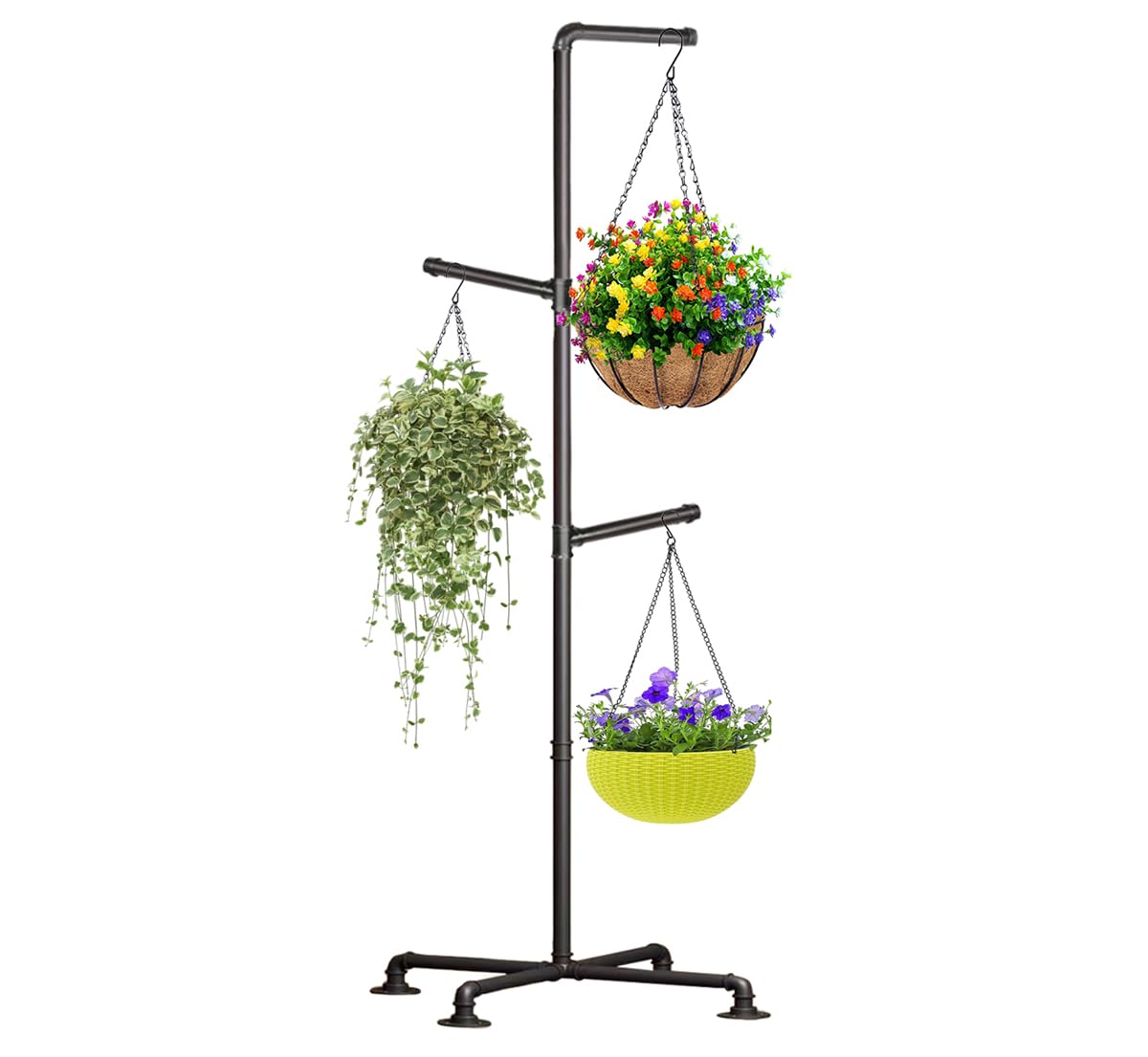 Lengfkus Plant Hanger Indoor,Corner Hanging Plant Stand,Heavy Duty Metal Hanging Plant Holder for Indoor Plants,Living Room,Balcony,Bedroom,Garden