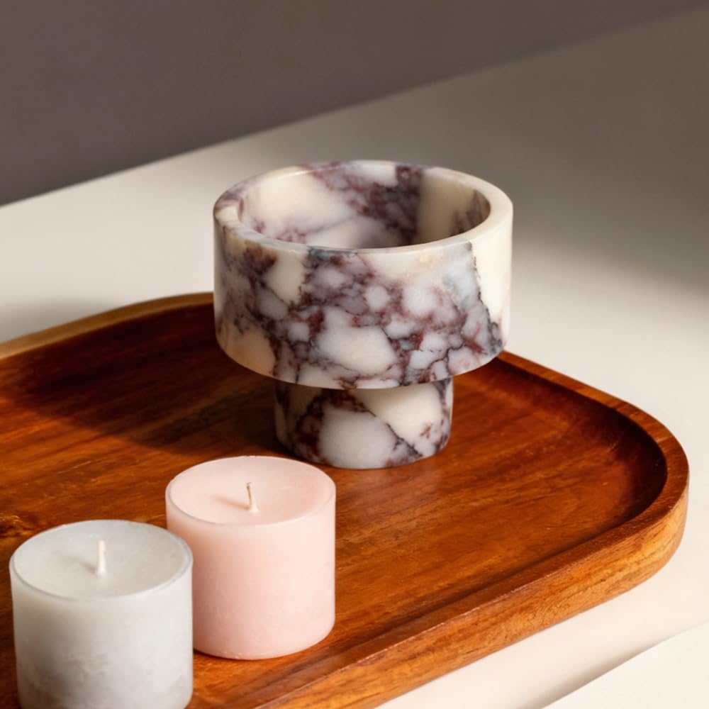 Modern Marble Tealight Holders, Luxurious Votive Candle Holders for Home Decor, Natural Stone Pillar Candle Holder for Table Centerpieces, Elegant Wedding Dinner Party Table Decor