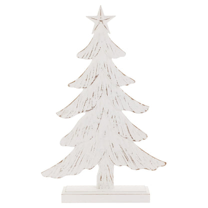 Boston International Christmas Tree for Tabletop Mantel Shelf Winter Holiday Decorations for Home, 3 Sizes, Weathered Winter White Trees
