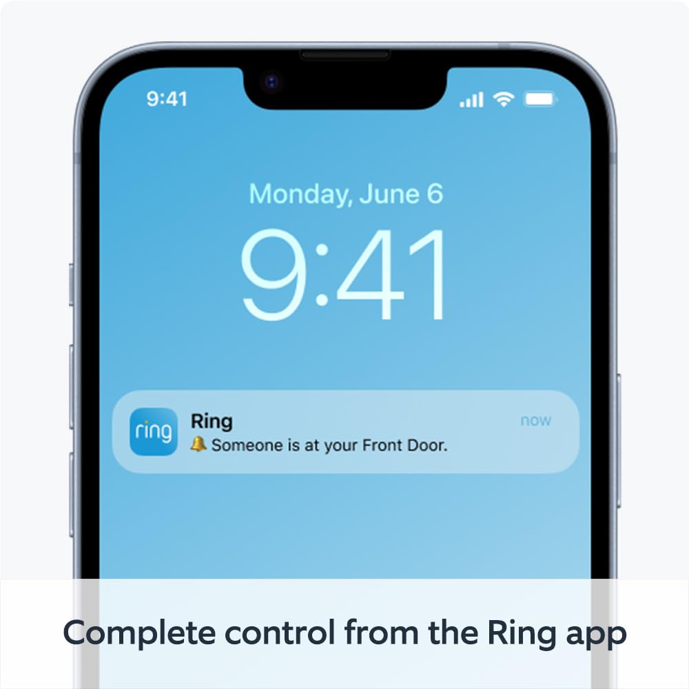 Ring Battery Video Doorbell (2024 release) | DIY Wireless Video Doorbell Camera I Head-To-Toe View, HD Video | Easy to install (5 min) | With Built-in Battery I 30-day free trial of Ring Home