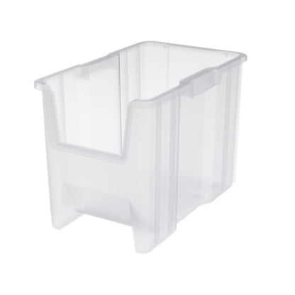 Akro-Mils 13014 Stak-N-Store Stackable Storage Bins, Heavy Duty Garage Storage Containers, Open Front Plastic Organizer for Tools, Shelves, Closet Organizer, 17-/12" x 11" x 12-1/2", Clear, 4-Pack