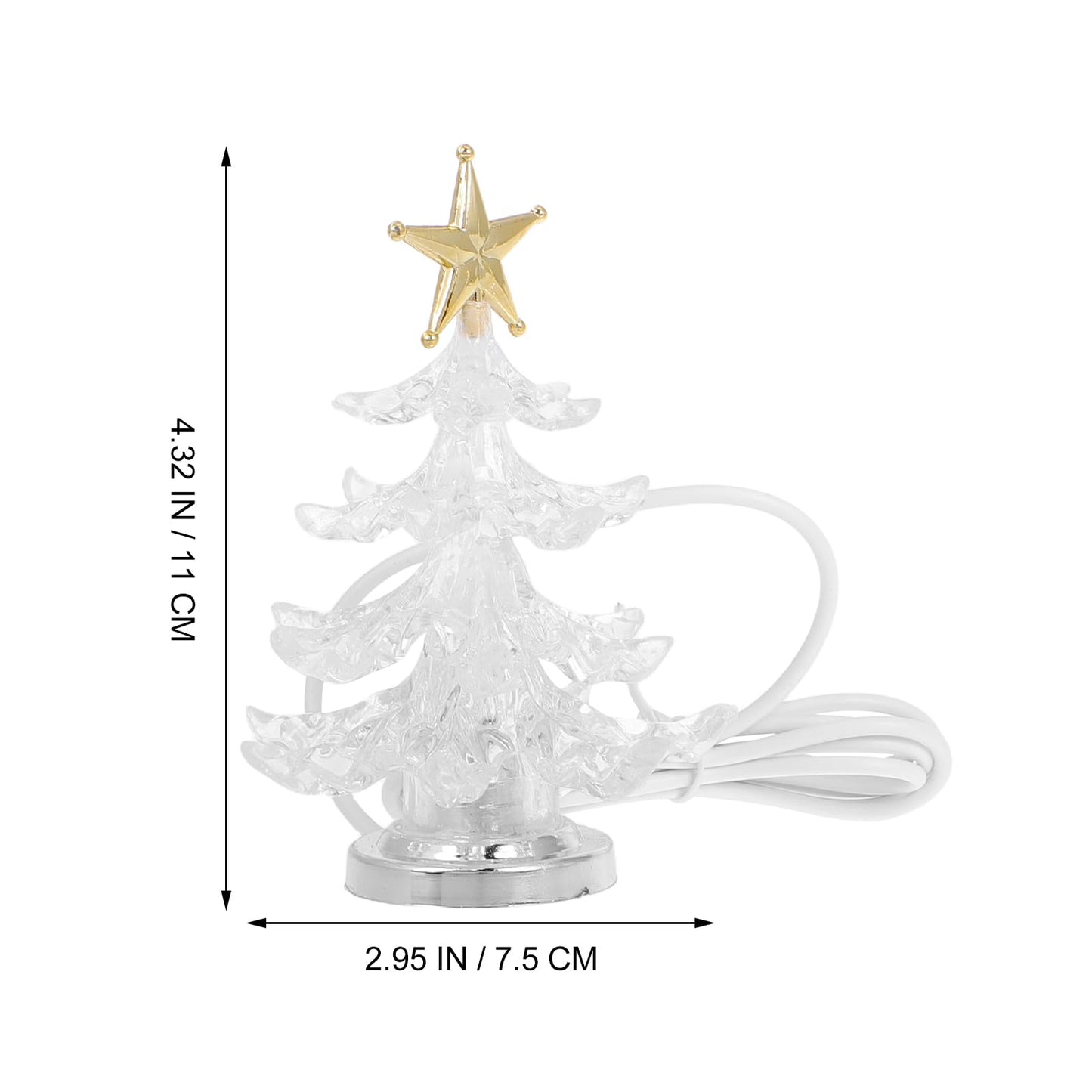 Gatuida 2pcs USB Night Light, RGB Led Glowing Christmas Tree Table Lamp, Acrylic Decorative Bedside Lamp for Home Decor, 4. 33 Inch
