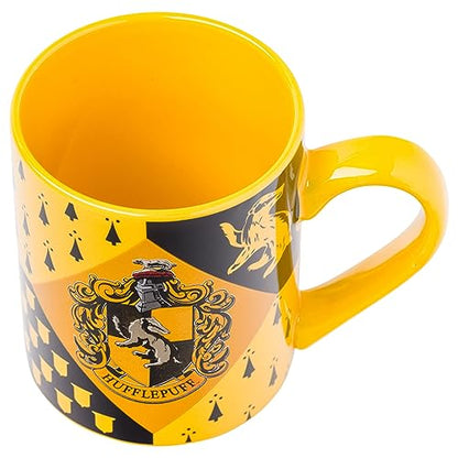Silver Buffalo Harry Potter Hufflepuff House Crest Ceramic Mug, 14 Ounces