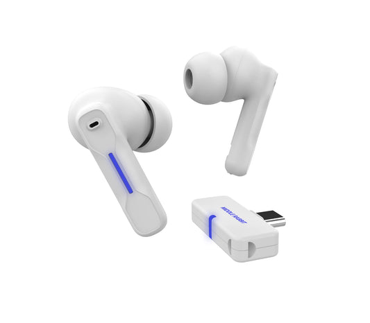 FEDIKER SW4 Wireless Earbuds for PC/Computer/Laptop - App Control - Dongle & Bluetooth - 30ms Low Latency - Headset with Mirophone for PC - Gaming Headset - Work Headphones - Headset for Work (White)