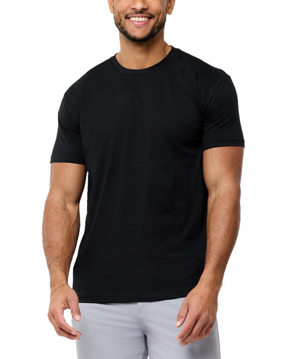 INTO THE AM Premium Men's Fitted Crew Neck Plain Essential Tees - Modern Fit Fresh Classic Short Sleeve T-Shirts for Men (Black, X-Large)