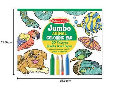 Melissa & Doug Jumbo Coloring Pad (11 x 14 inches) - Animals, 50 Pictures