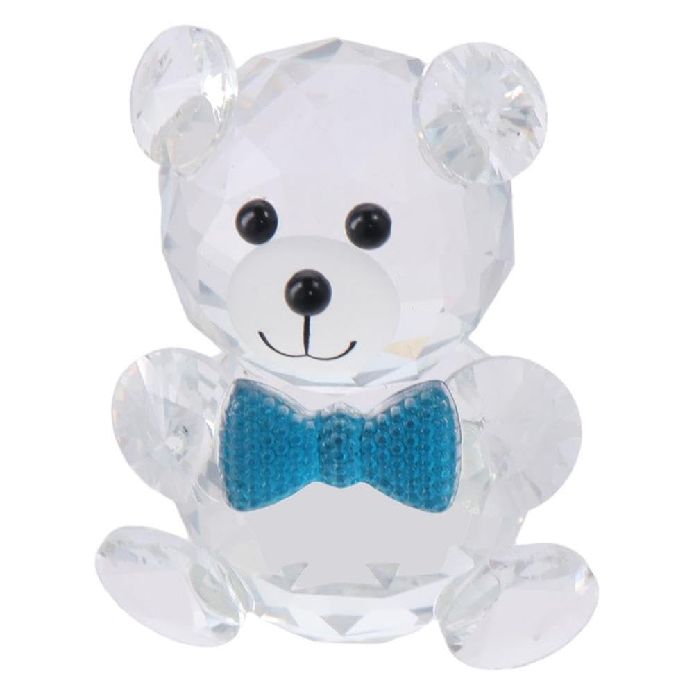 Gifthub Crystal Bear Statue, Red Love Transparent Glass Decoration