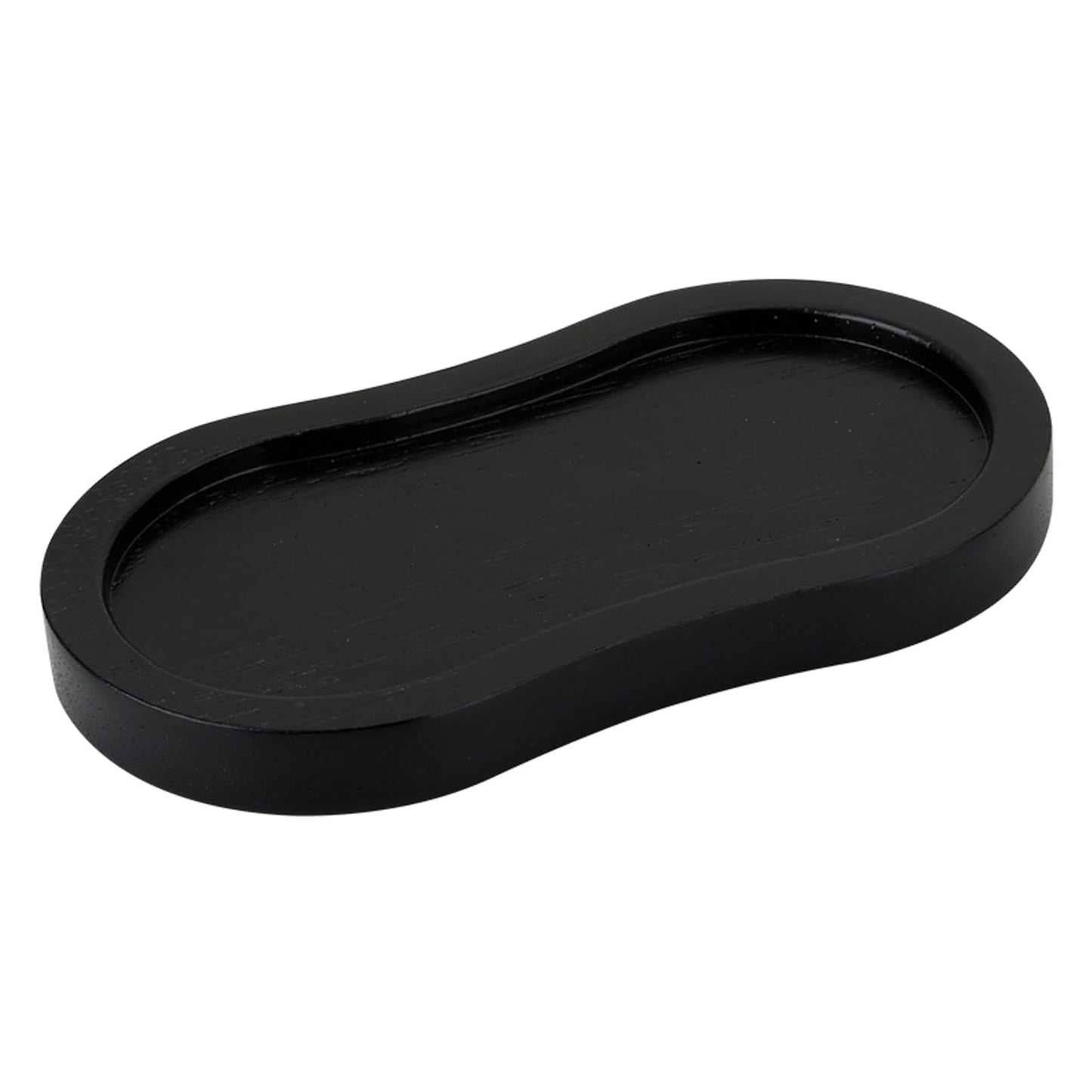 BINHAI Black Wooden Pepper Grinder Tray – Stylish Holder for Salt and Pepper Shakers – Countertop & Tabletop Protector for Kitchen & Dining (Mill Not Included)