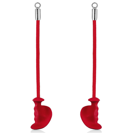 HXD-ERGO Ergonomic Tricep Rope of 2, Tricep Pull Down Attachment with Ergonomic Grip for Cable Machine - Single Arm Tricep Pull Down Cable Attachment for Gym（Red 2 pcs）