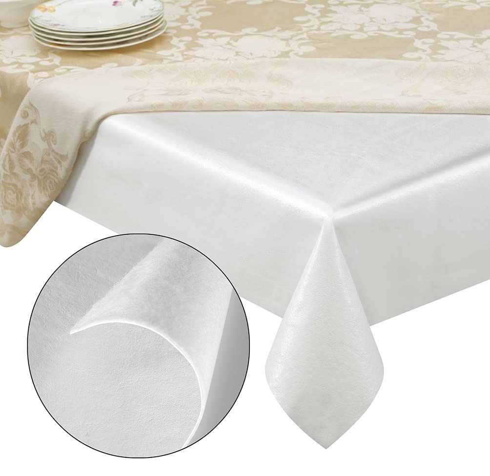 tablecloths by design - Quality Table Pad Protector, Superior Protection from Spills, Scratches & Heat - Reusable Vinyl Table Cloth with Cushion Flannel Backing (72" L x 54" W)