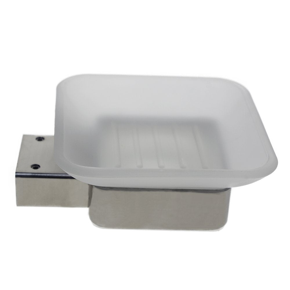 QT Modern Bathroom Soap Dish - Extremely Stylish Made from 304 Brushed Stainless Steel - Water and Rust Proof, Wall Mounted, Easy to Install