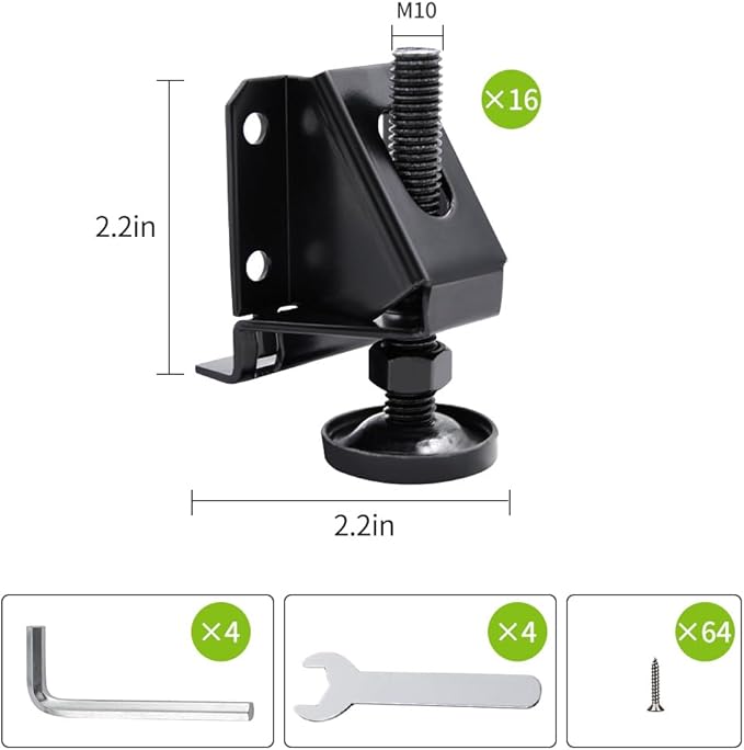 DkOvn Leg Leveler, 16 Pack Heavy Duty Leveling Feet, Adjustable Furniture