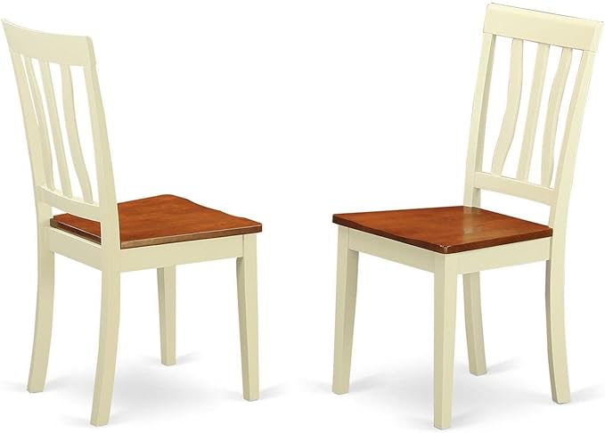 East West Furniture ANC-WHI-W Antique Dining Room Chairs
