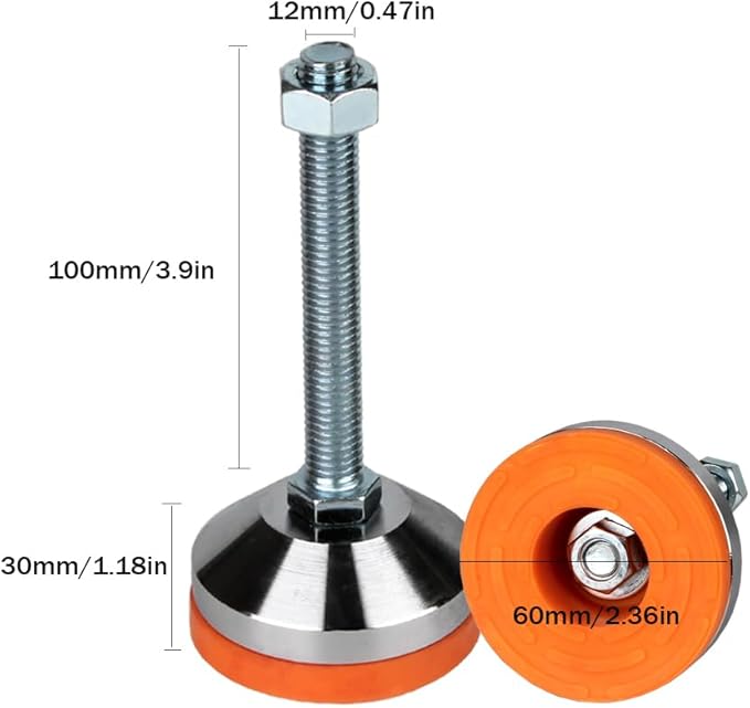 Heavy Duty Leveling feet, Leg Leveler 2.36" Dia Base, Adjustable Leveling feet