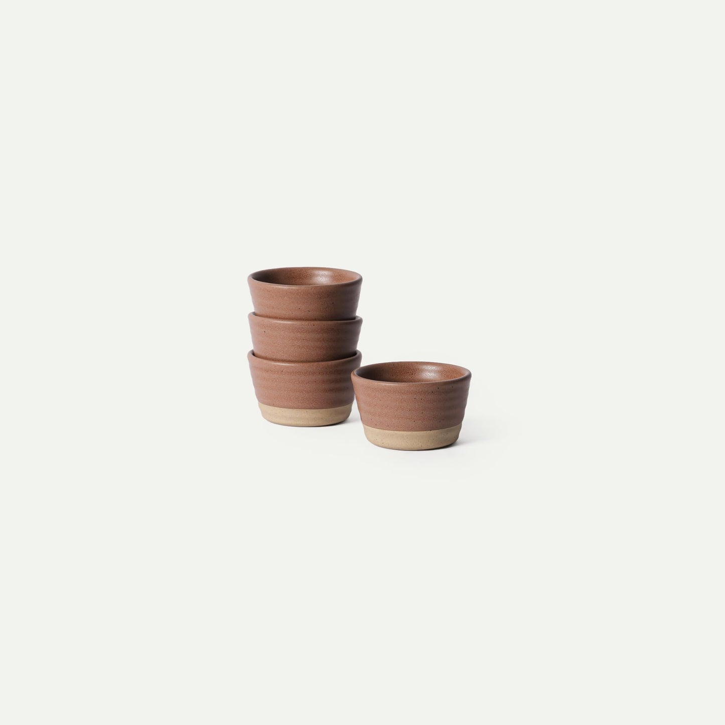 Mora Micro Ramekins Set of 4, 6oz Ceramic Pottery Baking Dishes - Microwave, Oven and Dishwasher Safe - Terracotta
