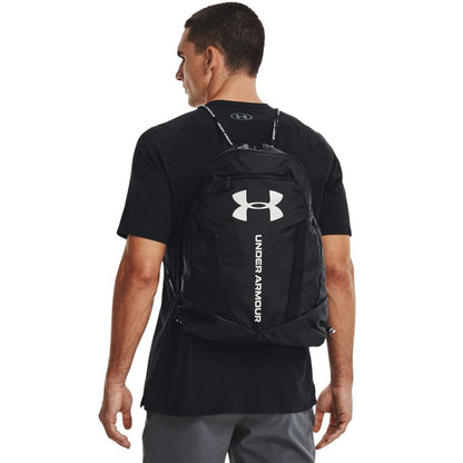 Under Armour Unisex-Adult Undeniable Sackpack , Black (001)/Metallic Silver , One Size Fits Most