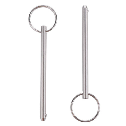 2 Pack Quick Release Pin, Diameter 1/4"(6.3mm), Overall Length 4.1"(105mm), Usable Length 3-1/2"(89mm), Full 316 Stainless Steel, Bimini Top Pin, Marine Hardware
