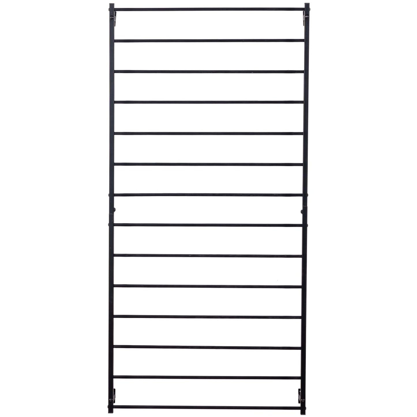 MyGift Wall Mounted Metal Garden Trellis for Climbing Plants Vines & Ivy, Matte Black Outdoor Panel with 14 Support Bars Outdoor Hanging Support Frame – No Assembly Required