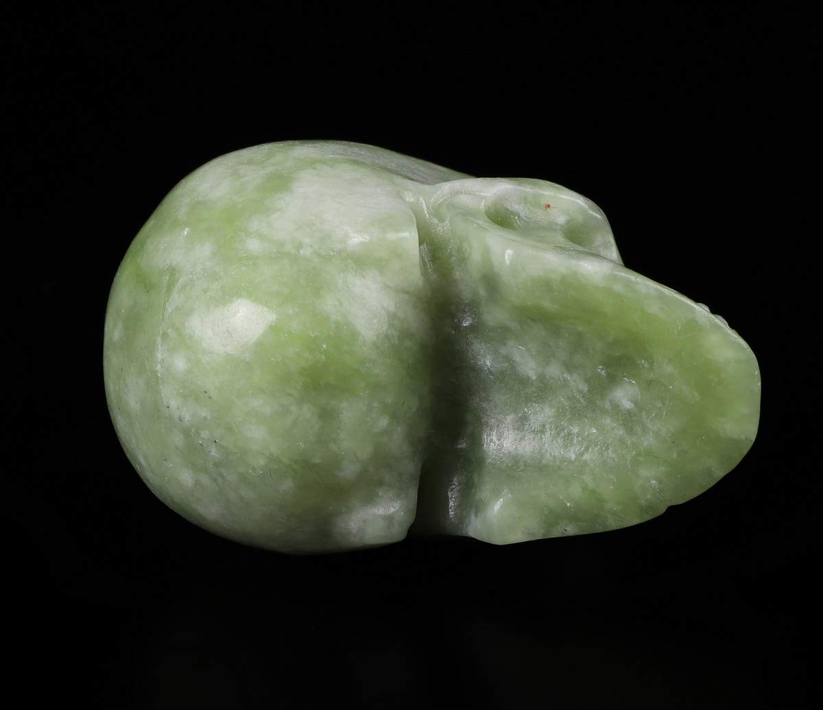 Skullis 2.0" Chinese Picasso Crystal Skull, Hand Carved Gemstone Fine Art Sculpture, Reiki Healing Stone Statue.1027