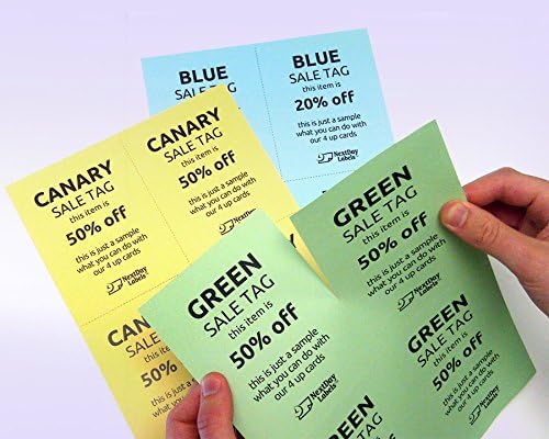 NextDayLabels - 8-1/2" x 11" Laser/Inkjet Postcards 4 Per Page, (4-1/4" x 5-1/2" Each Card | Blue, 200 Cards)