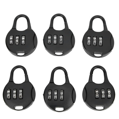 Chiffonade 6pcs 3 Digit Password Padlocks Water Proof Design Anti Theft Metal Locks for Backpacks Luggage Travel Security