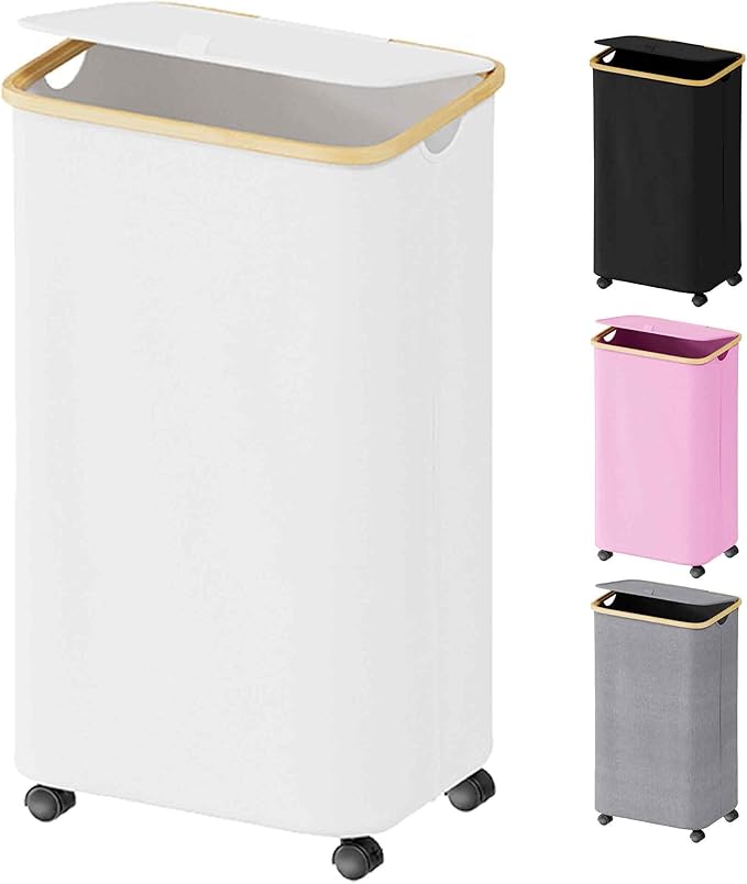 SUOCO Laundry Hamper on Wheels 100L, Clothes Basket