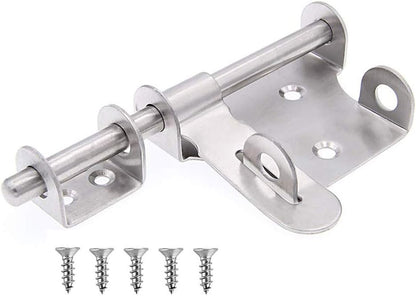 Sliding Bolt Gate Latch,Stainless Steel Latch Bolt Door Latch Lock, Bolt with Padlock Hole, Hasp Safety Clasp Hasp Barrel Bolt Sliding Latches,Stainless Steel Brushed Finish