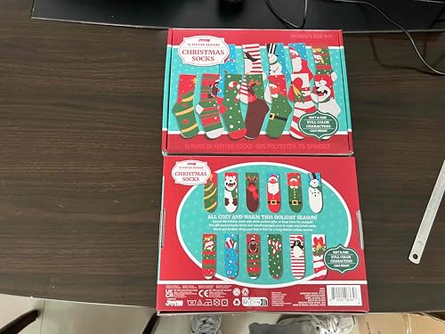 JOYIN 12 Pairs Christmas Socks for Women, Men with Box Christmas Gifts for Teens, Women and Men as Holiday Gifts