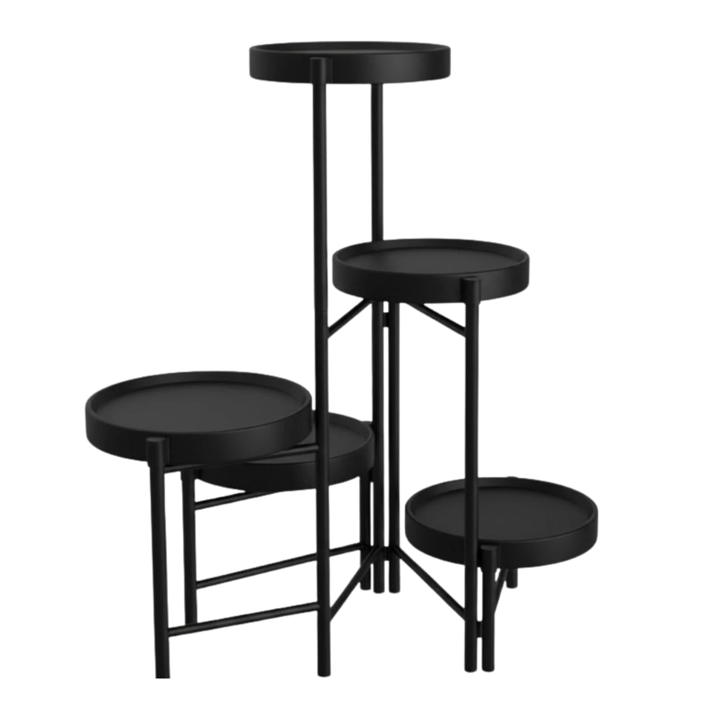 CNHZ FLOURISH Plant Stand Indoor Outdoor, 5 Tier Corner Plant Shelf, Folding Metal Plant Stand for Living Room Office Garden Patio Balcony Black
