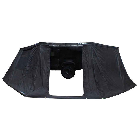 Overland Vehicle Systems XD Nomadic 180 Awning Wall with Windows - 320G Poly Cotton Rip Stop Black Out Matierial - Zipper Attachment Method