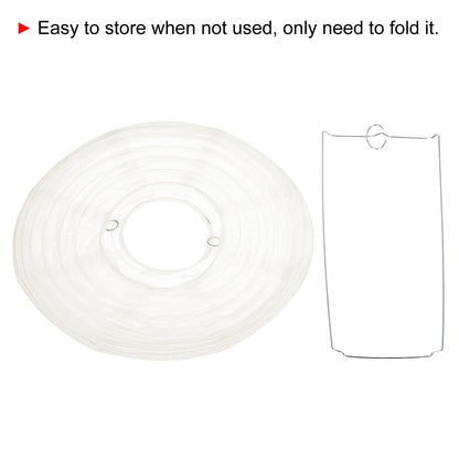 PATIKIL 10" Paper Lanterns, 5 Pcs Round Hanging Chinese/Japanese Lantern Decoration for Home Birthday Party Wedding Christmas Classroom Decor, Cream