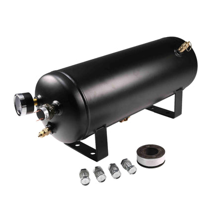 12V 4 Trumpets Train Horn Kit 150psi Complete Onboard System 150psi Air Compressor 1.5 Gallon Air Tank 4 Trumpets Fits Any Vehicle Truck Car Semi Pickup Replacement for Jeep RV SUV Super Loud dB