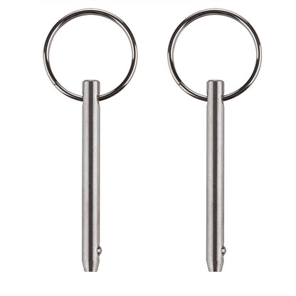2 Pack Quick Release Pin, Diameter 3/16"(4.8mm), Overall Length 2"(51mm), Usable Length 1-1/2"(38mm), Full 316 Stainless Steel, Bimini Top Pin, Marine Hardware