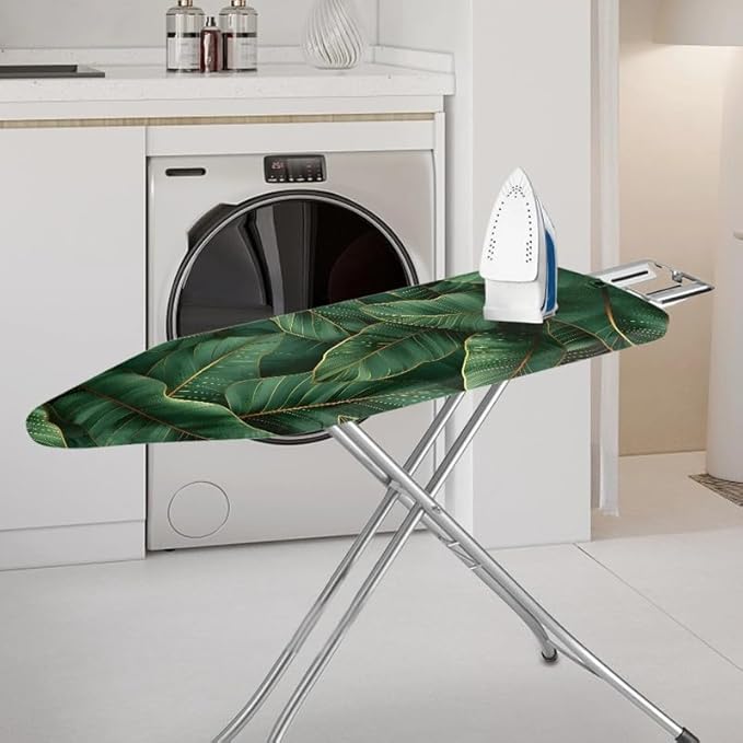 Green Banana Leaves Steam Ironing Board Cover Tropical Plant Leaves Stain