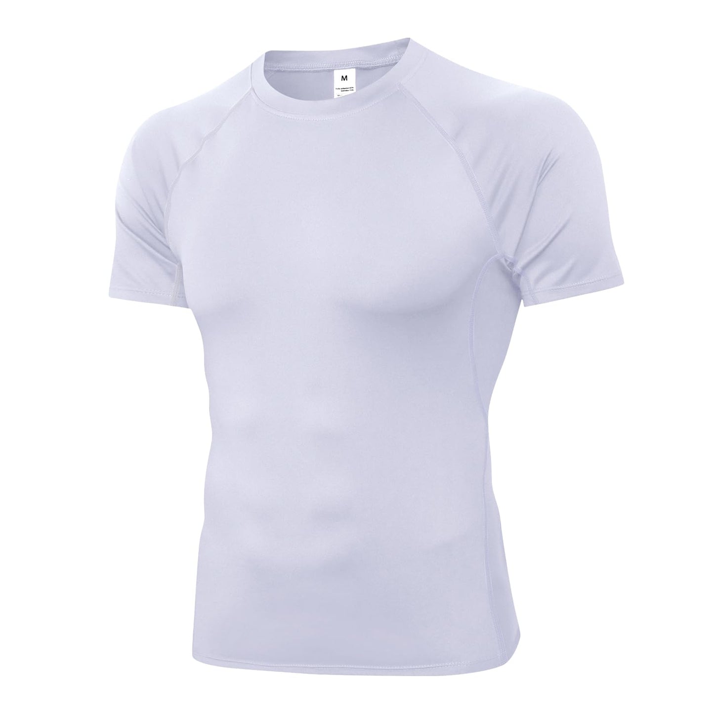 CARGFM Compression Shirt Men, Short Sleeve T-Shirt Cool Dry Tops Baselayer Undershirts for Workout Athletic Running Gym Football Basketball White