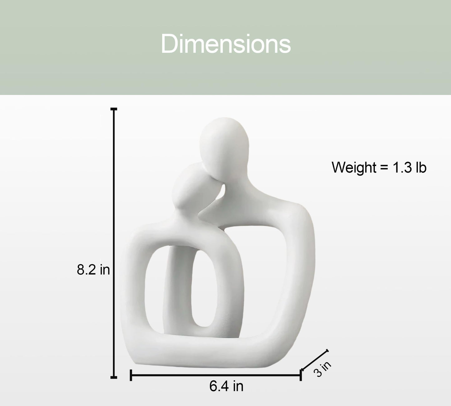BANOMII Abstract Couple Statue, Minimalist Couples Bedroom Decor, White Hugging Lovers Sculptures Modern Home Office Decor Accents, TV Stand Decorations for Living Room Aesthetic, Desktop Figurine