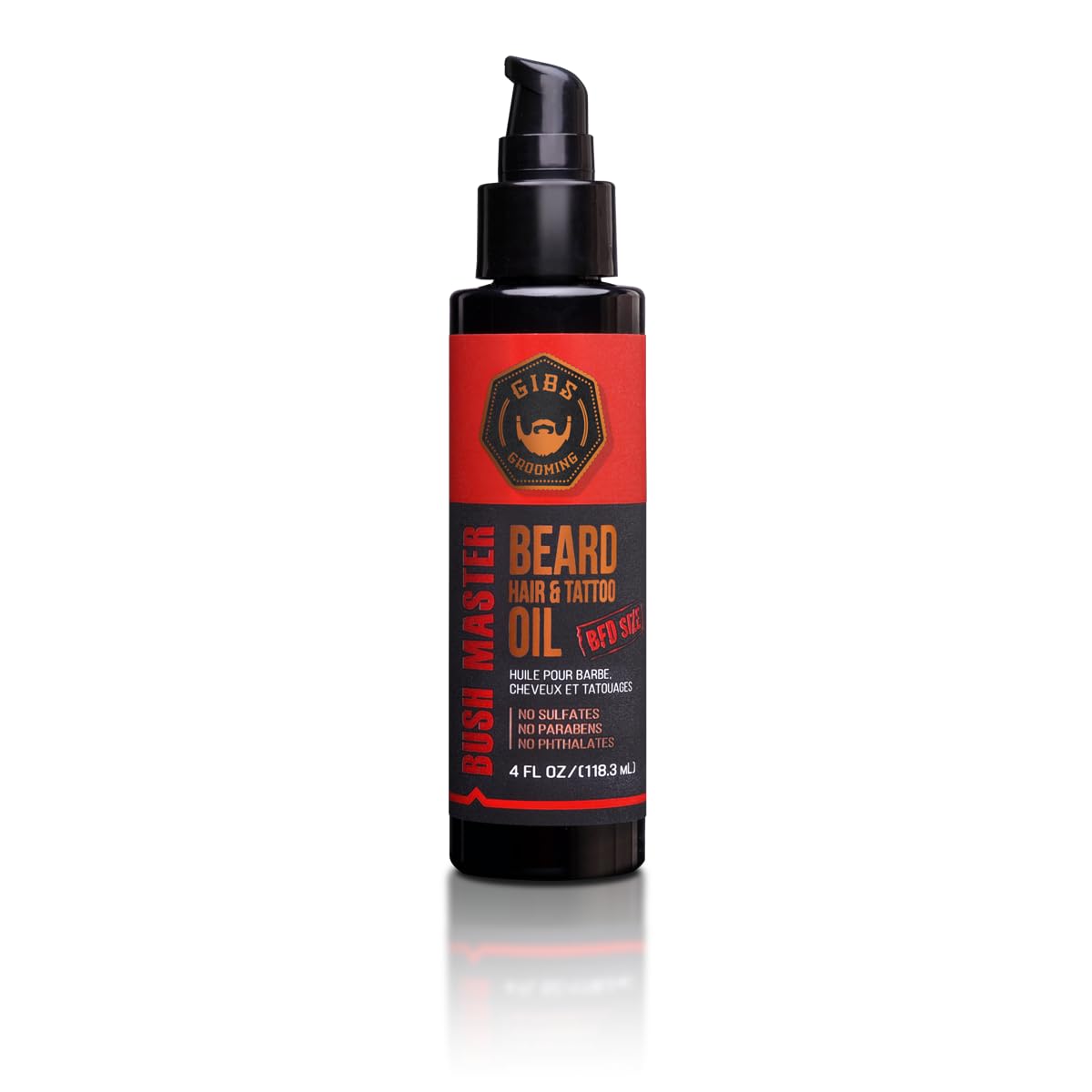 GIBS Beard, Hair & Tattoo Oil - Softens & Strengthens Beard Growth, Moisturizes Skin (4 Scents, 2 Sizes)