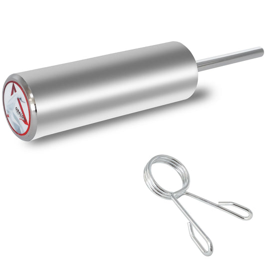 OBALOGI Weight Stack Pin Extender - 10mm & 8mm Dual Fit, Secures Olympic Plates, 6 Magnet Anchoring, Up to 130lbs Capacity, Cable Machine & Home Gym (Steel) (Ø 10mm)