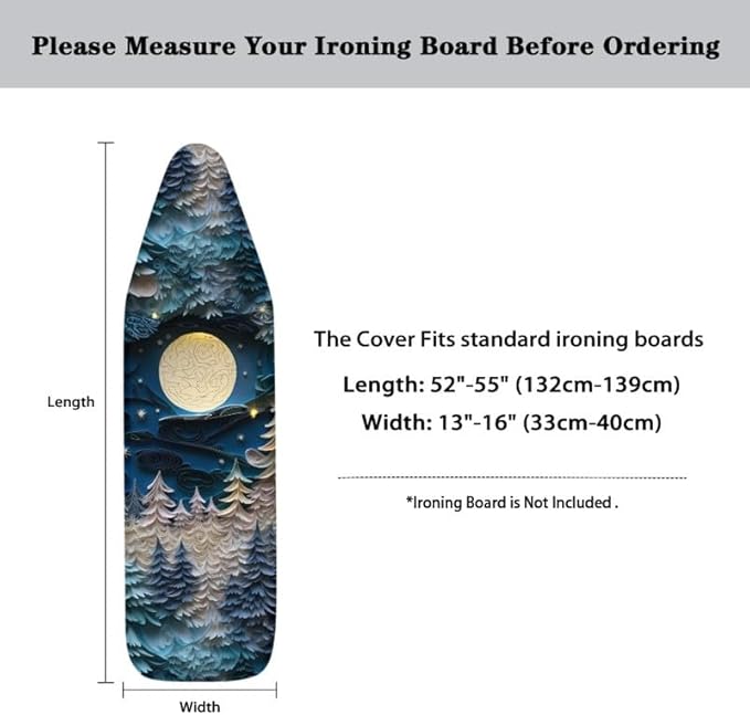 Origami Moon Pine Tree Ironing Board Cover Paper Carving Starry Night Home Iron