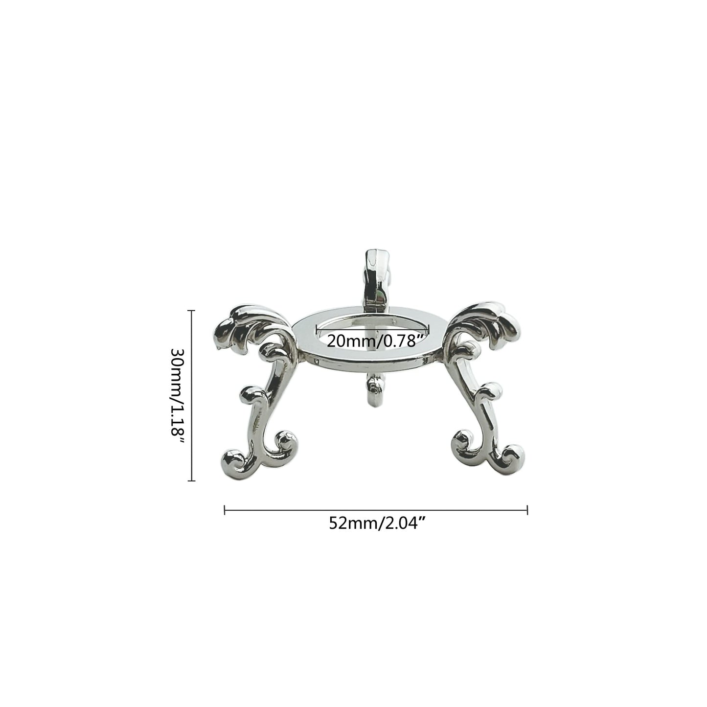 OmyLens 10Pcs Silver Crystal Ball Stand for Displaying Crystal Glass and Natural Rocks, Sphere Display Holder, for 40mm-80mm Sphere or Stone