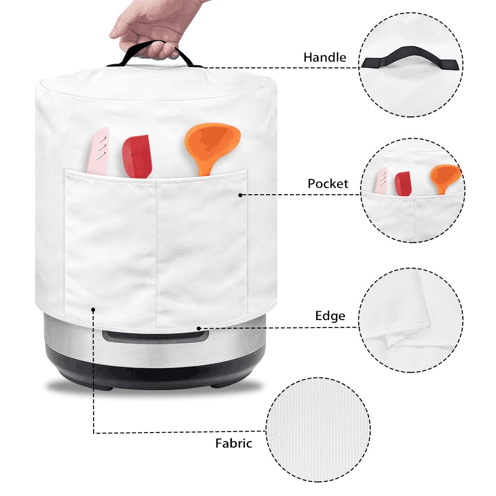 Tutolipy Floral Print Pressure Cooker Dust Cover Compatible with 6 Quart, Durable Dust Cover with Pocket