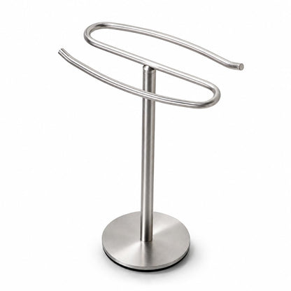 Brushed Nickel Hand Towel Holder Stand,13 Inch Free-Standing Towel Rack, SUS304 Stainless Steel Towel Bar Rack Stand, Tower Bar for Bathroom Kitchen Vanity Countertop…