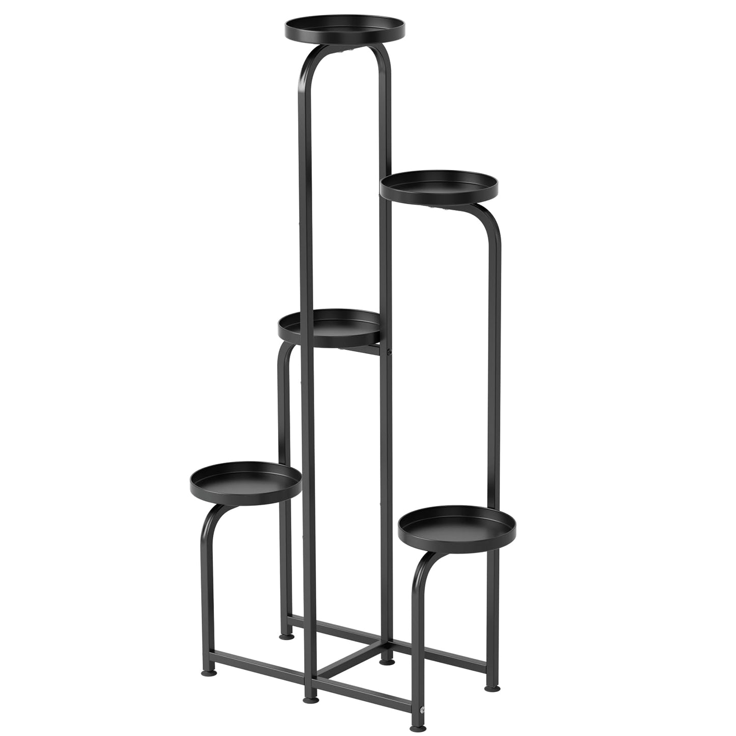 Gupeaoi 5 Tier Indoor Plant Stand Corner Metal Flower Shelf, Tiered Planter Display Shelves Orchid Rack for Patio, Balcony, Porch, Garden, Living Room,Space Saving & Multifunctional Black