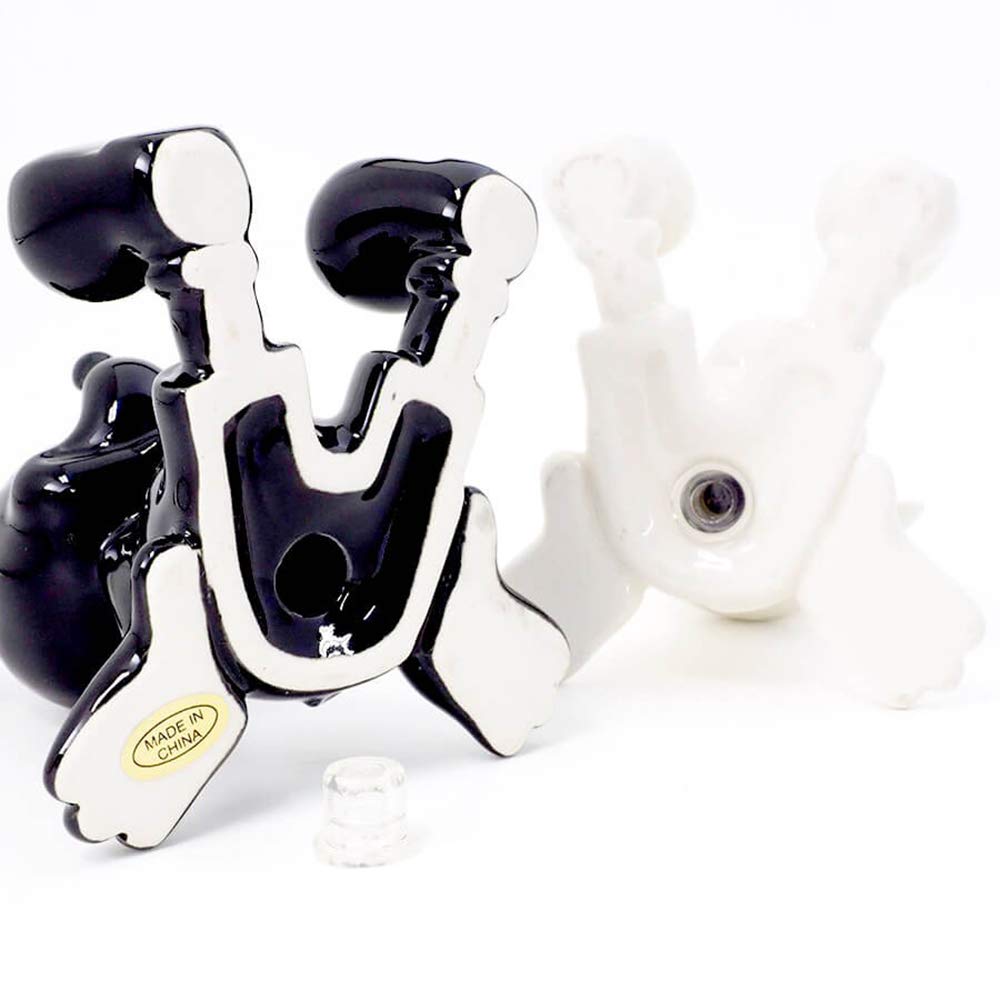 Enesco 6003748 Disney Ceramics Mickey Mouse Sitting Salt and Pepper Shakers, 3.5 Inch, Black and White