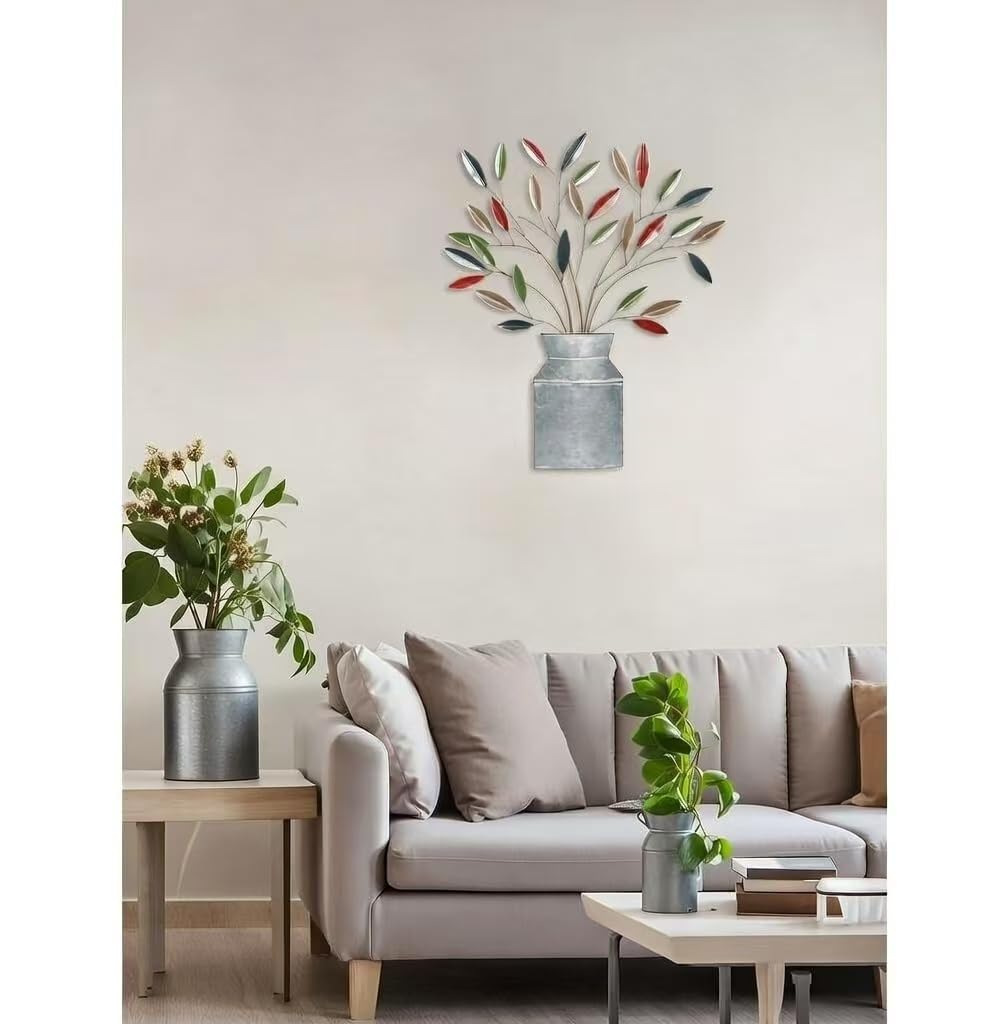 Hosley Metal Dimensional Wall Art Vase- 24" High. Ideal Gift for Weddings, Special Occasion, Home Decor, Party, Spa, Votive/LED Gardens, Home Office O9