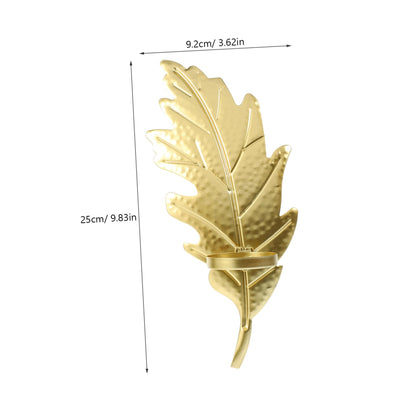 2Pcs Leaf Shaped Wall Candle Holder Iron Wall Sconce for Living Bedroom and Hallway Decoration Elegant Design for Taper and Tealight Candles