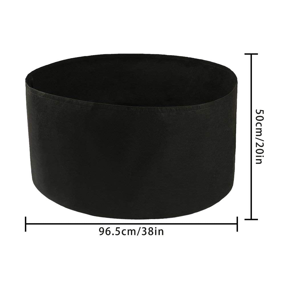 Xnferty 100 Gallons Extra Large Round Raised Garden Bed, Deep Soil Diameter 38"/ Height 20" Planting Container Grow Bags Durable Felt Fabric Planter Pot for Plants,Vegetables,Flowers (Black)