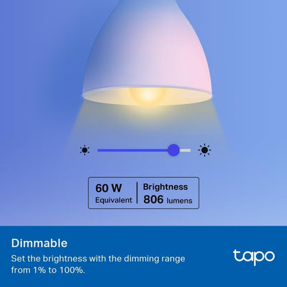 Tapo L530B Smart Bulb, B22 Multicolor Alex Light Bulb, 8.7W (60W), Dimmable, Schedule & Timer, Away Mode, Energy Saving, Voice Control Alexa & Google, App Remote Control