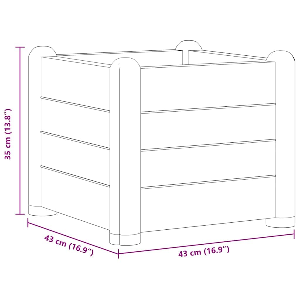 KPOUTRFG Stylish Indoor Outdoor Planter Box with Sleek Mocha Finish and Durable Garden Planter for Patio Square Raised Bed