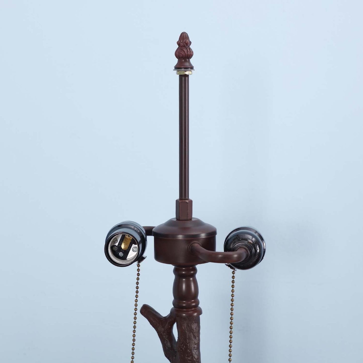 Bieye SS021 Lampshade Support with Finial for Tiffany Style Stained Glass Floor Lamp Table Lamp (G3/8 115mm Bronze Acorn)